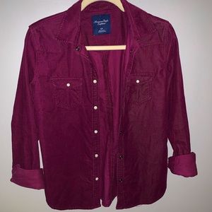 American Eagle Button Corduroy Shirt